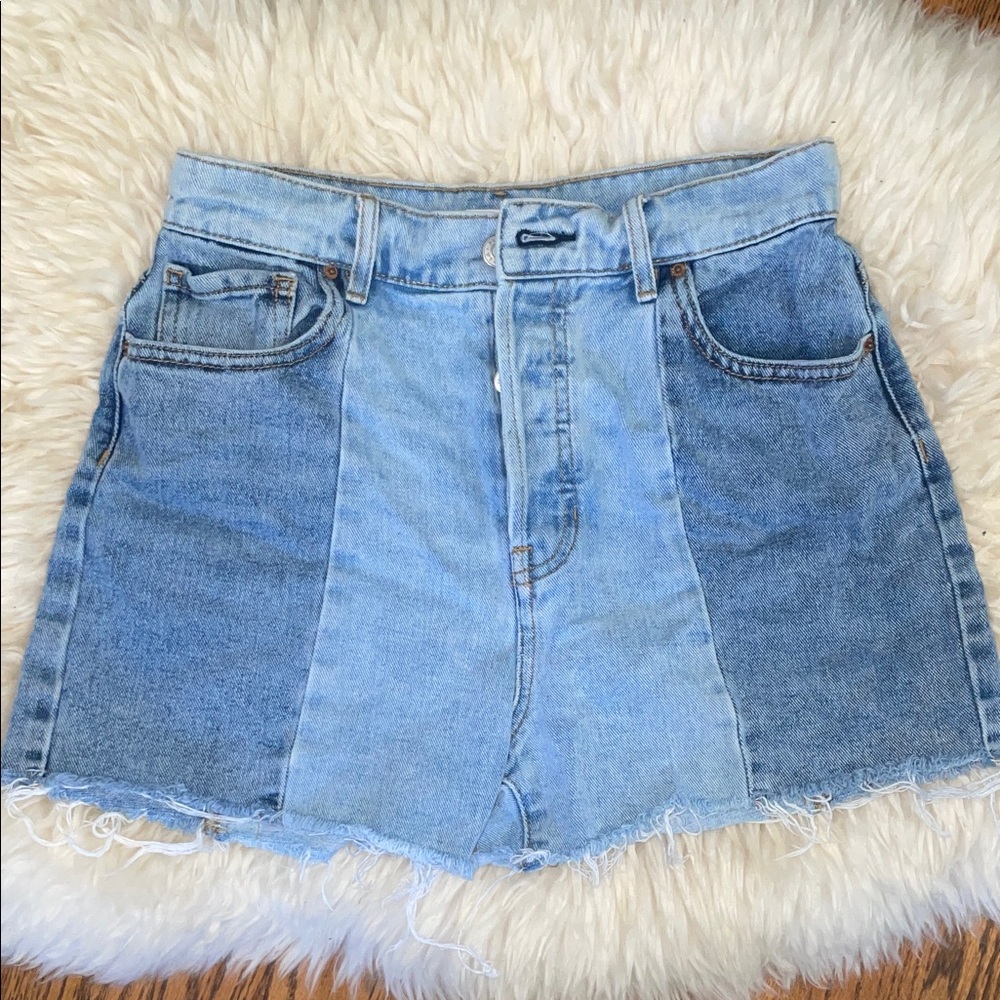 PacSun Blue Denim High Rise Icon Shorts